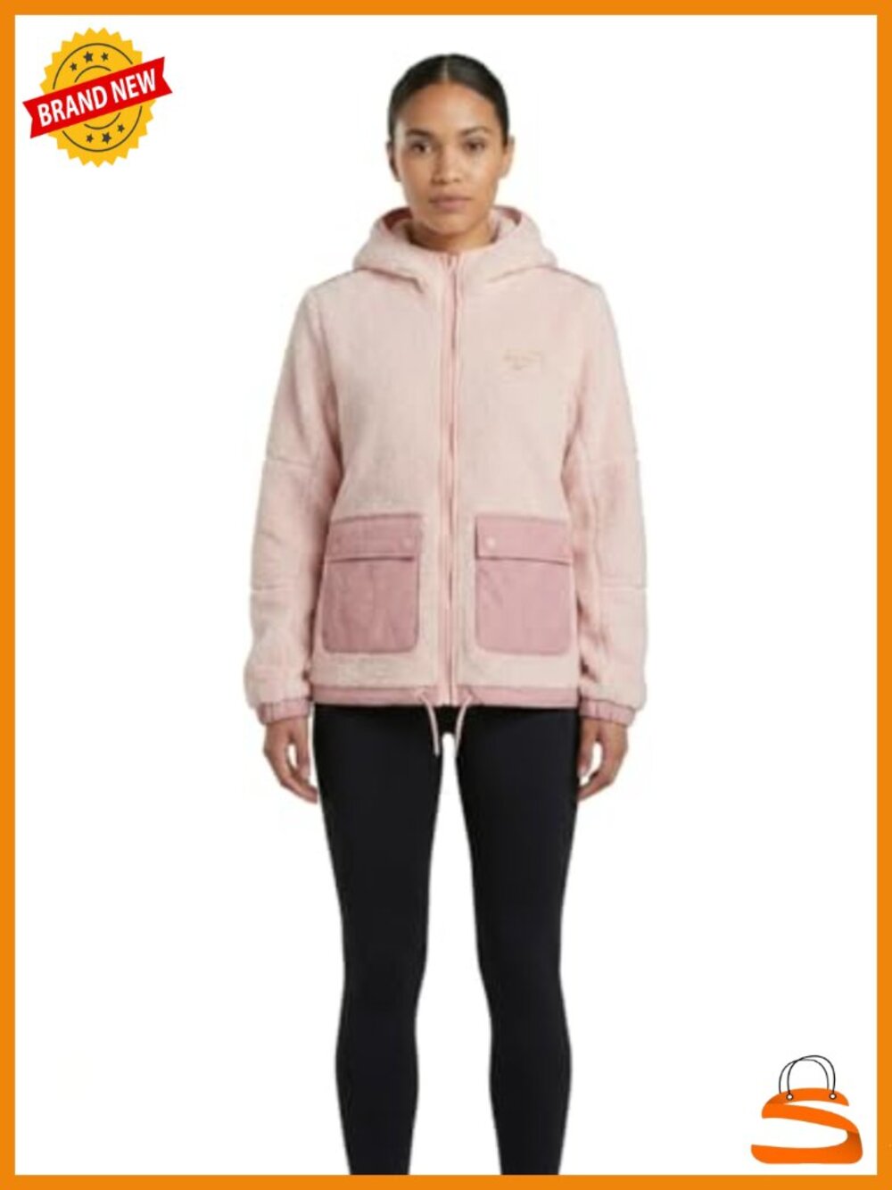 Reebok Double Sided Fleece Jacket Aviator Lightweight Zip Pockets